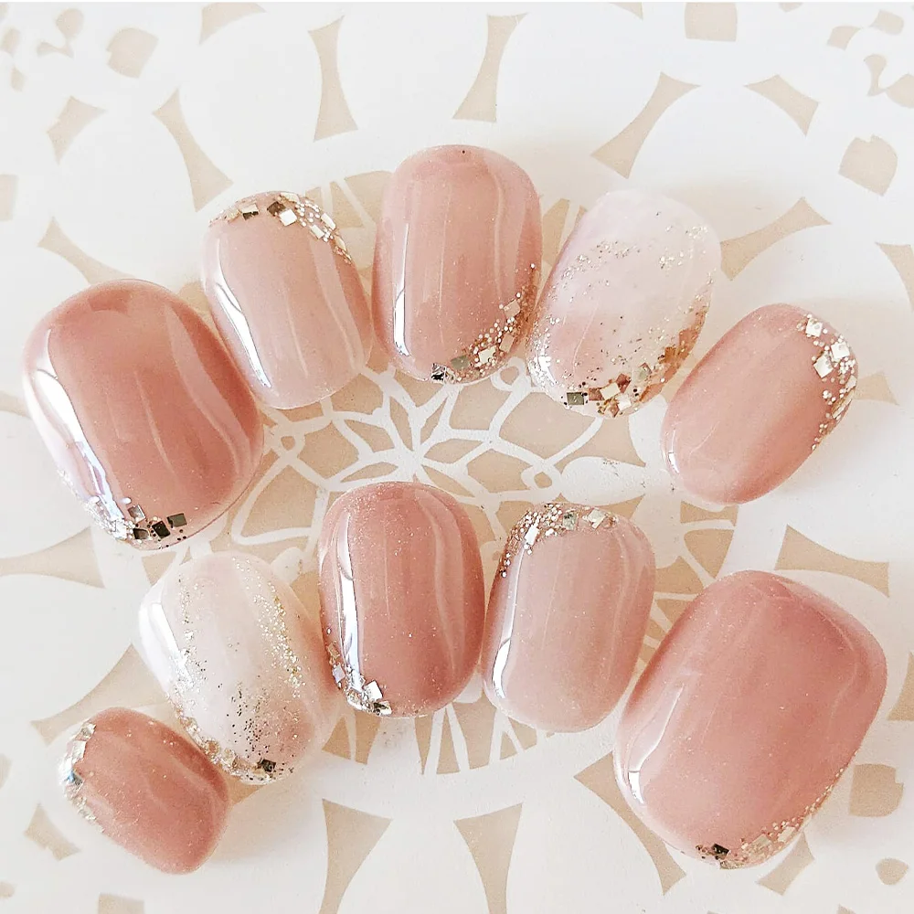 

Natural White French Nail Tips False Nails UV Gel Press on Ultra Easy Wear for Home Office Wear