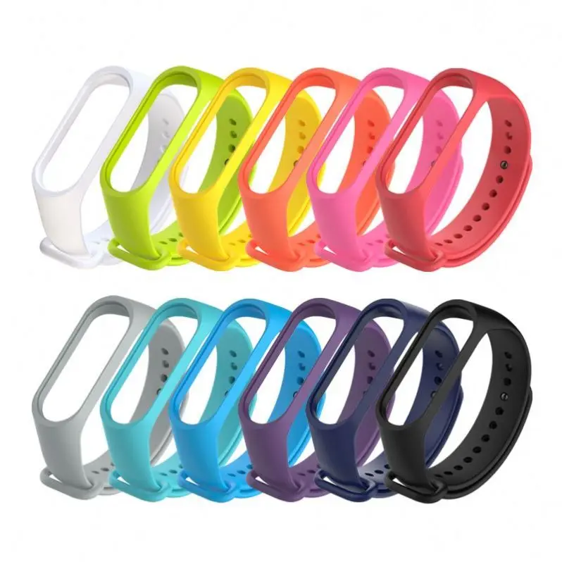 

Replacement Strap for Xiaomi band miband 3 4 Colorful Adjustable Silicone Bracelet Wrist Strap Band for mi Band, 37 colors