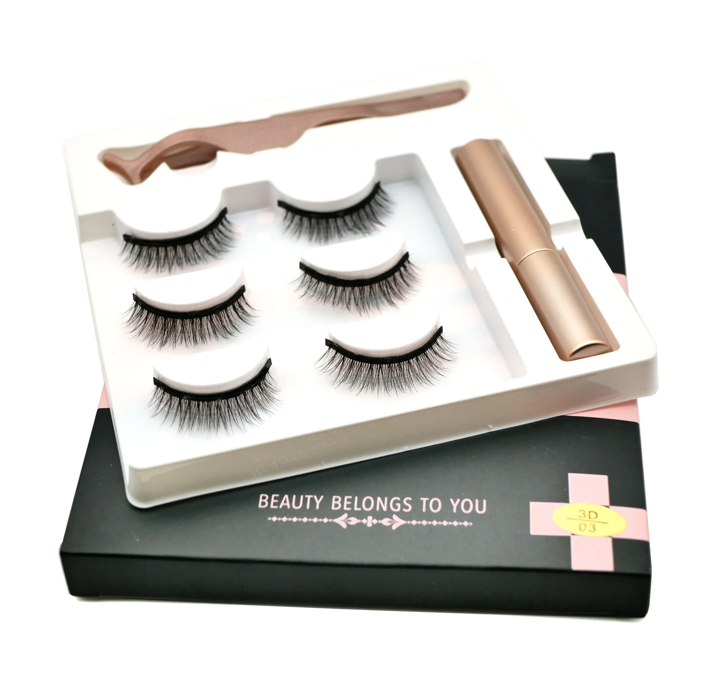 

Magnet adsorbs false eyelashes, Natural black
