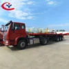 China Manufacturer 20ft 40ft 3 Axles flatbed semi trailer 50ton flatbed trailer for sale