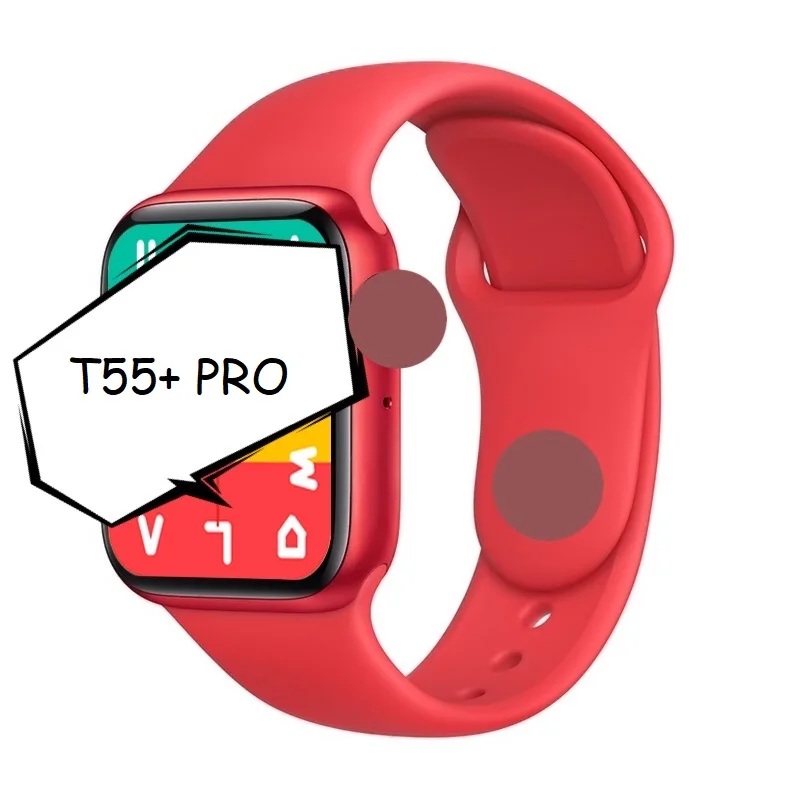 

Smart Watch T55+pro 1.75inch Full Touch Screen Bt Call 200mah Play Game Custom Wallpaper Body Temperture T55+ pro 2021