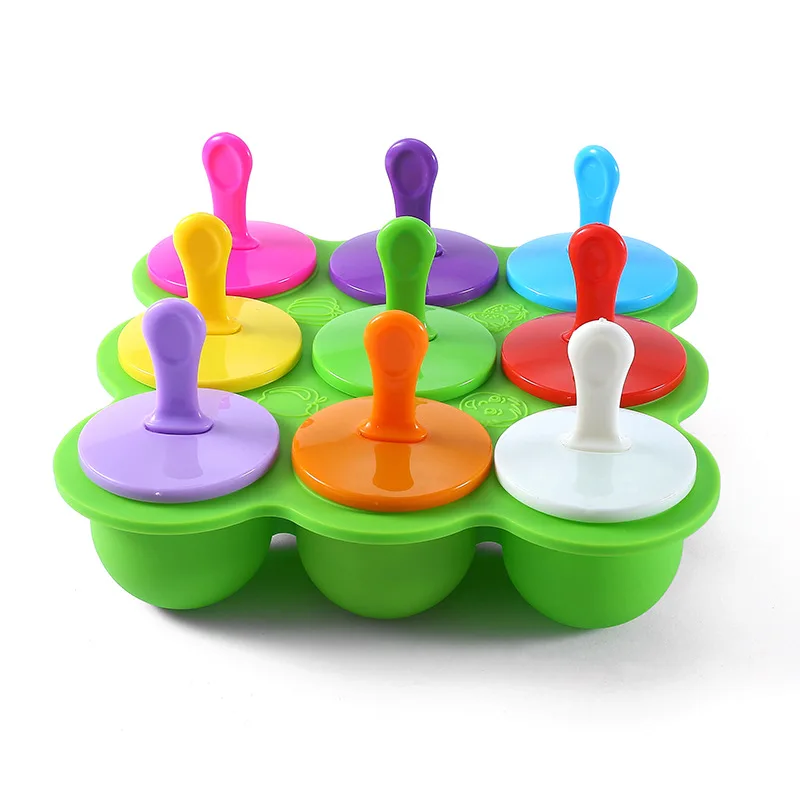

Round Shaped Silicone Mini Ball Ice Pop Ice Cream Mold Popsicle Mould with Plastic Sticks, 4 colors