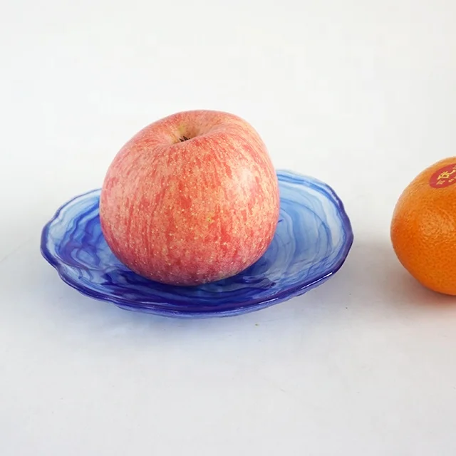 

Cheaper price swirl ice cream bowls blue handmade glass fruit bowl, Cobalt blue