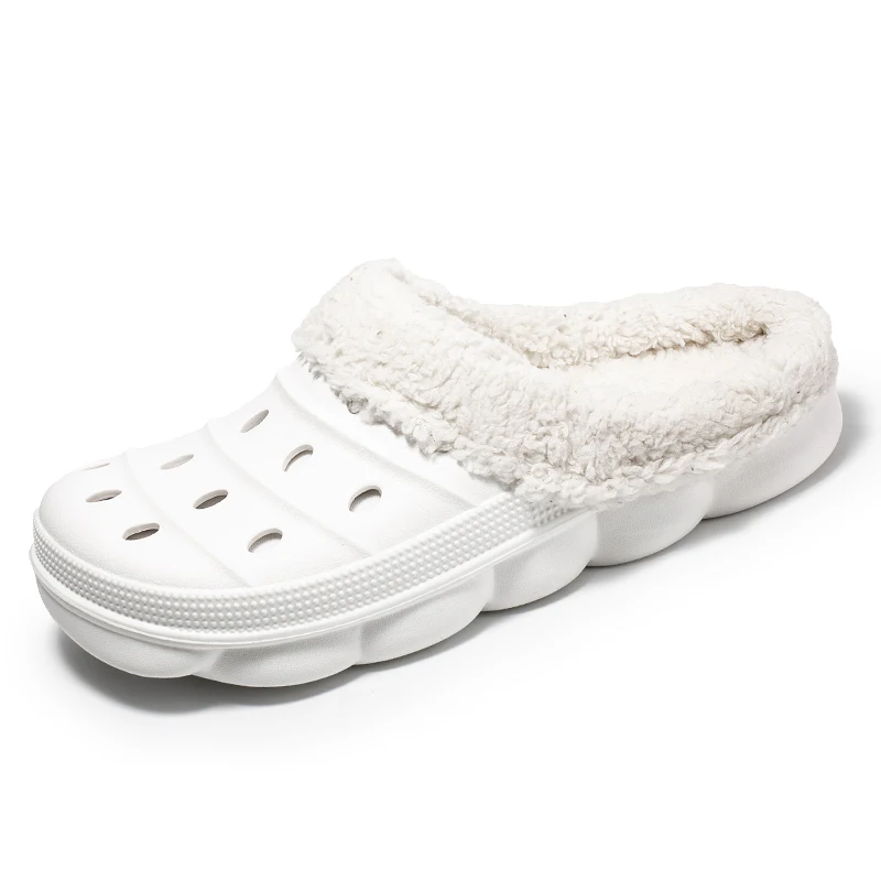 

Winter Men Women Furry Plush Gardens Warm Slippers Clog Shoes With fur