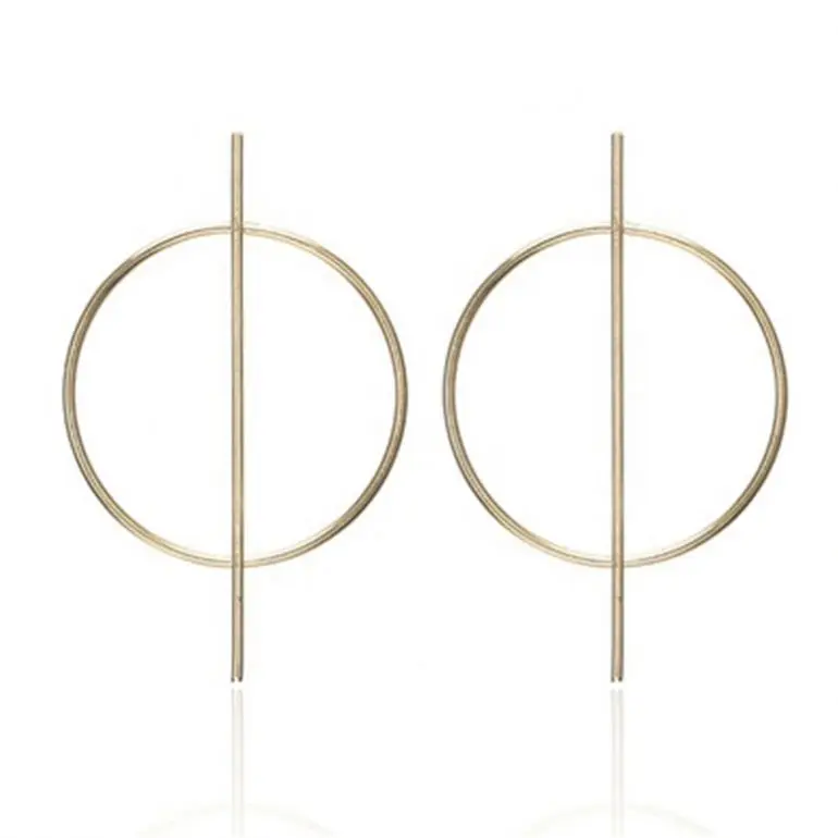 

Large Circle Cutout Earrings Exaggerated Simple Women's Earrings, Picture