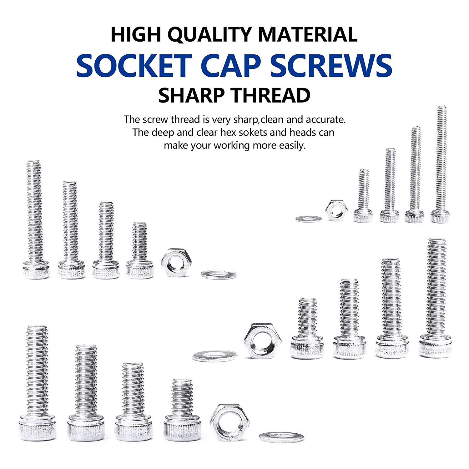 880pcs Stainless Steel Bolts And Nuts Suppliers Hexagon Hex Socket Cap