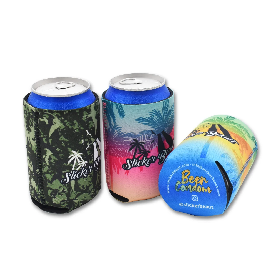 

12oz slim beer can cooler bag insulated drink coozie sleeve, custom white insulated neoprene sublimation can cooler, White/black/glue/custom color can cooler