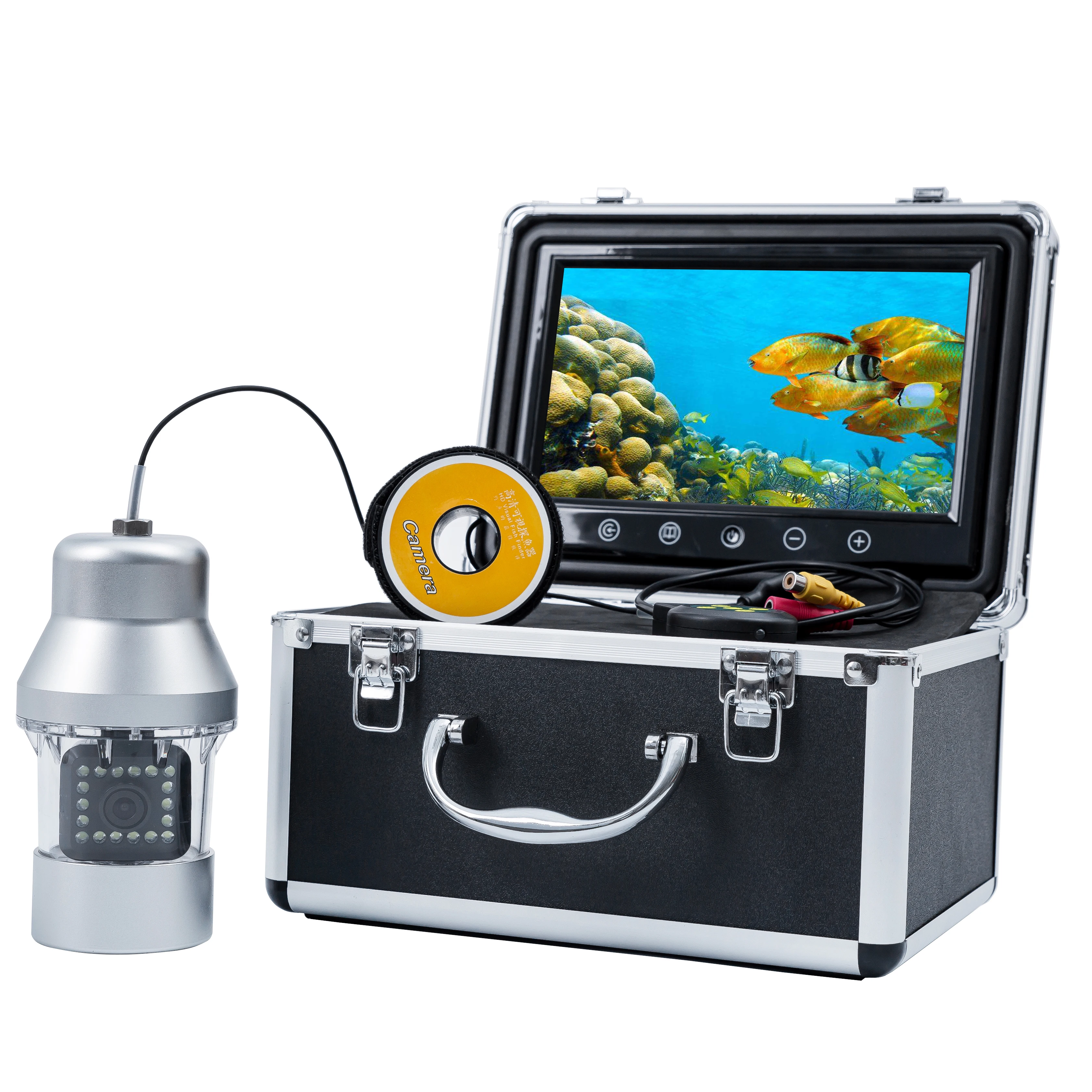 

15m Cable Fish Finder 360 Degree Underwater Rotating Fishing Camera Kit Control Box With 9" TFT Color Monitor