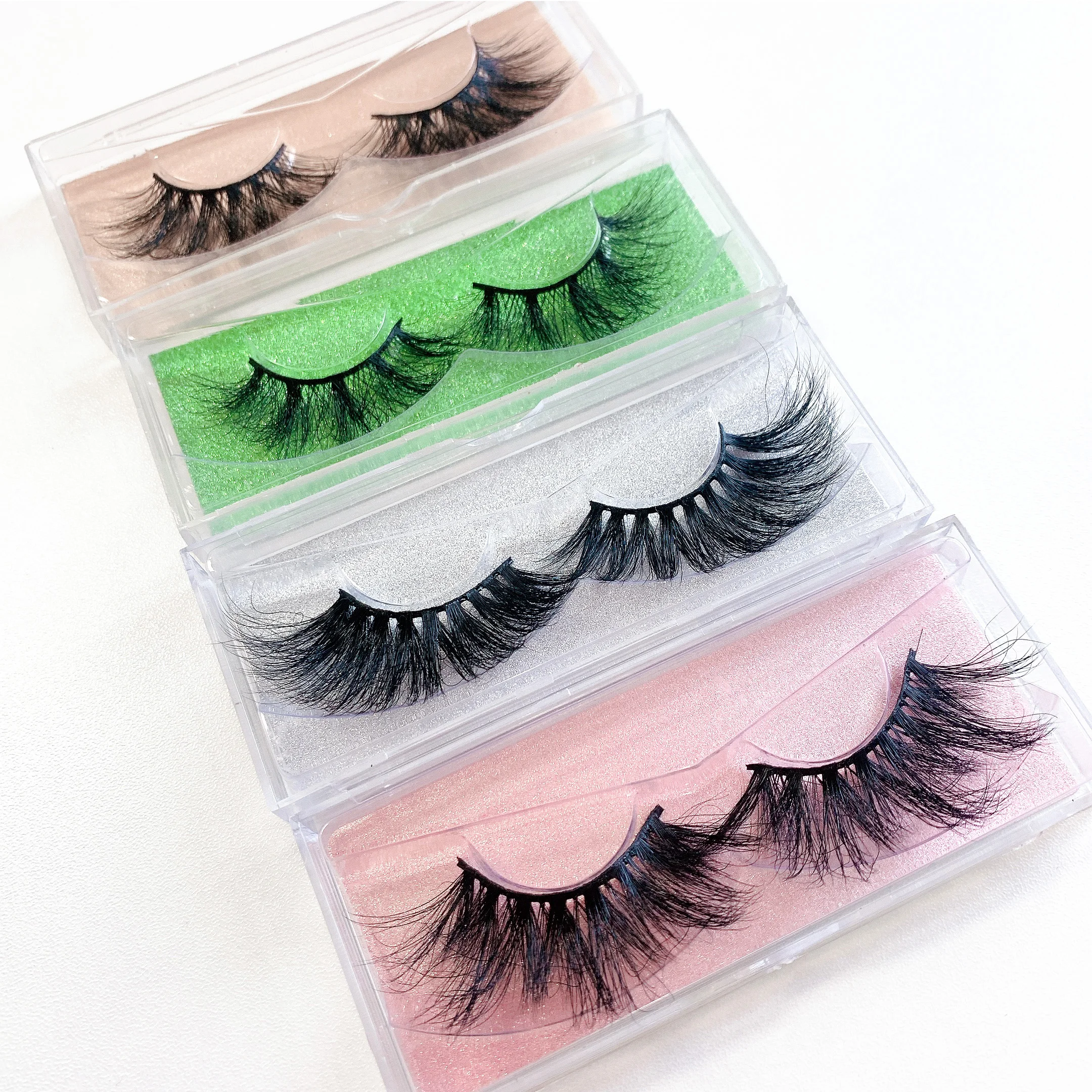 

Factory vendor Strip lashes cases private label eyelash vendor customized boxes18mm faux mink eyelashes, Black color