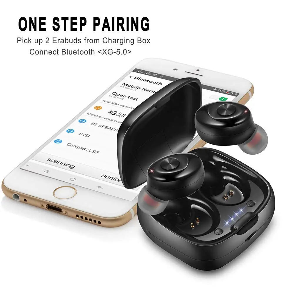 
mini Sport TWS earbuds portable charging case earphone game headphone 