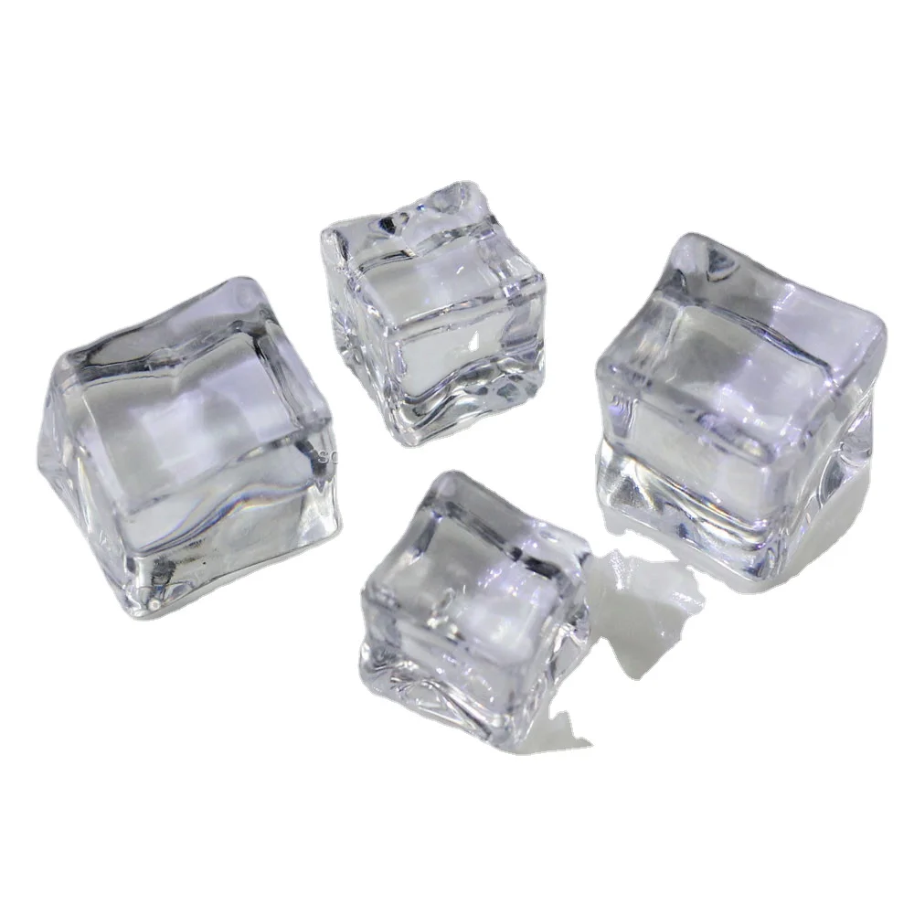 

Mini 3D Acrylic Clear Ice Cubes Miniature 18mm 24mm For Home Display Decoration