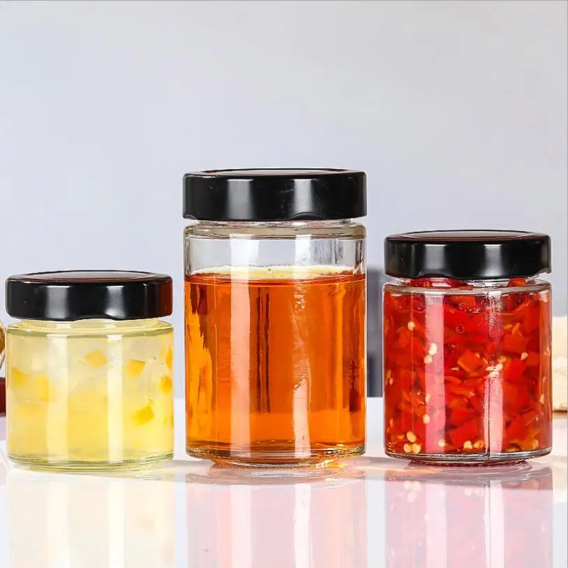

New Design Cylinder bird nest bottle glass jam jar food storage preserve honey glass jar
