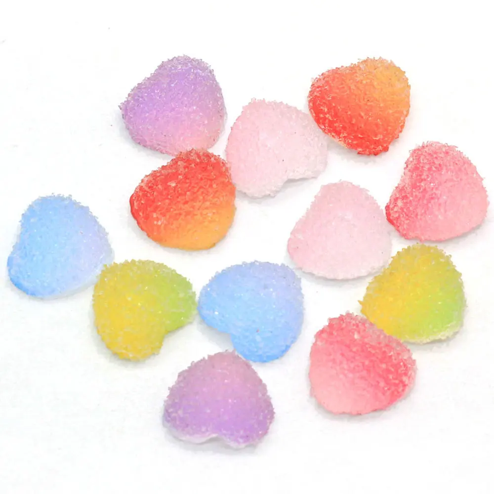 

17mm 3D Simulation Food Miniature Gradient Soft Heart Candy Resin Charms For DIY Scrapbooking Embellishment Decoration Craft