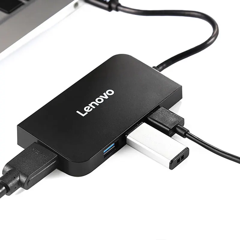 

lenovo 6 In 1Type C USB3.0 Hub VGA HD MI DP fast charge interface Adapter Docking Station for MacBook Pro and Laptops, Black