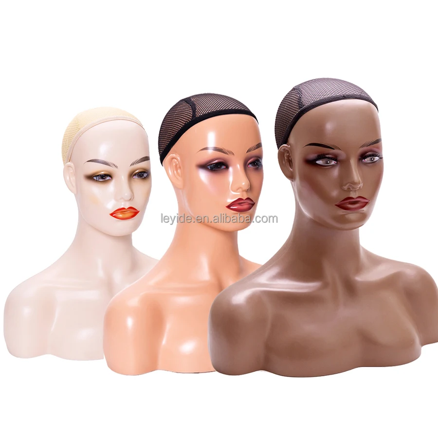 

Wholesale Female Wig Display Mannequin Heads With Shoulders, Dark brown, beige, white