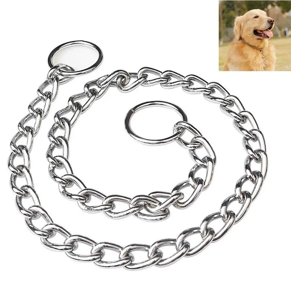 

Kingtale Dog Training Choke Chain Silver Slip Chain Collar Stainless Steel for Dogs Chain Leads with Rivet Opp Bag+carton Box