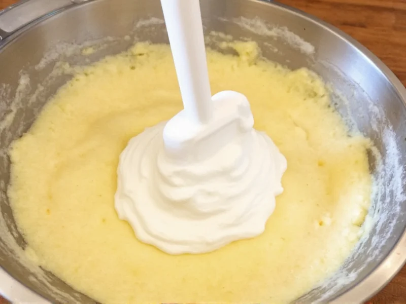 Whipped egg whites folded into pancake batter