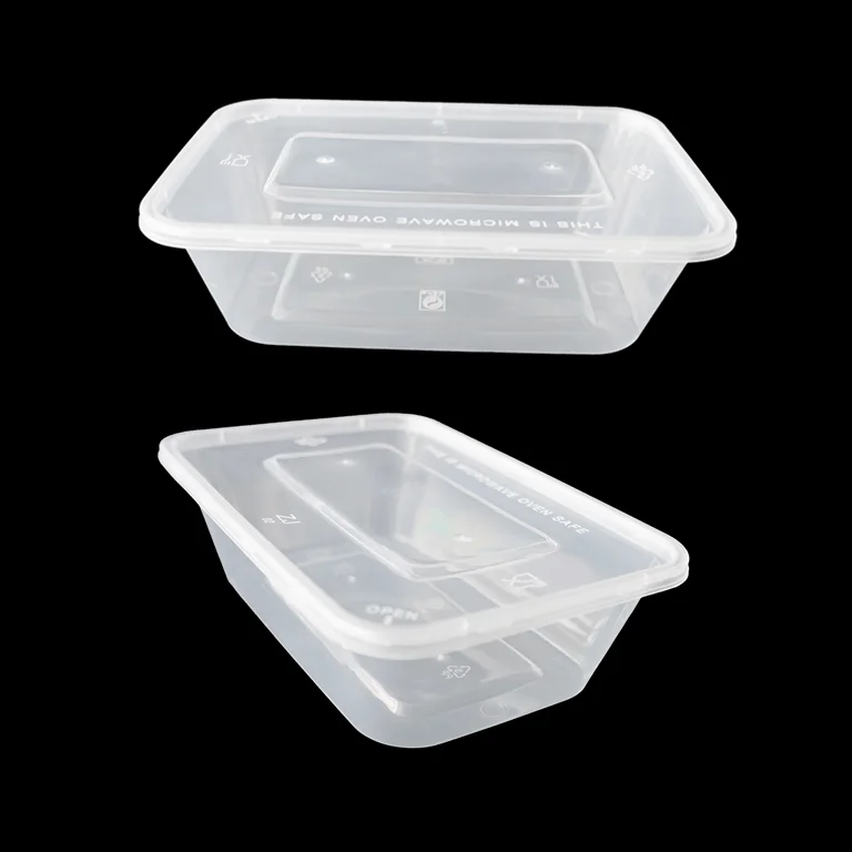 

Plastic takeaway food container 1000ML pp plastic microwavable take away food storage container with lid, Transparennt and customized