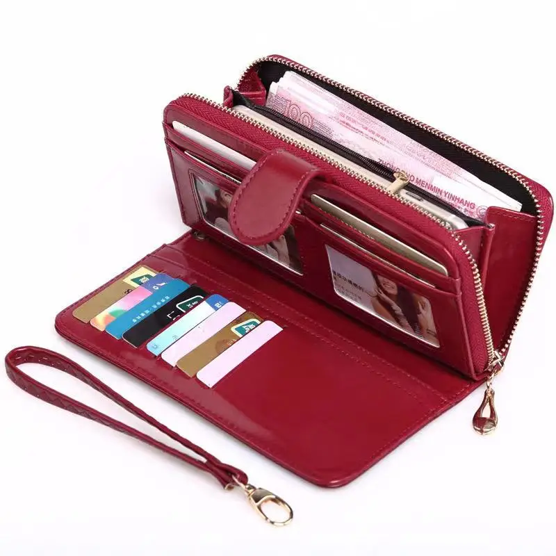 

Ladies Long Zipper Women Clutch Purse Long Ladies Credit Card Holder Organizer Wallet Wholesale Price Fashion PU Leather 3-7days, As the picture shown or you could customize the color you want