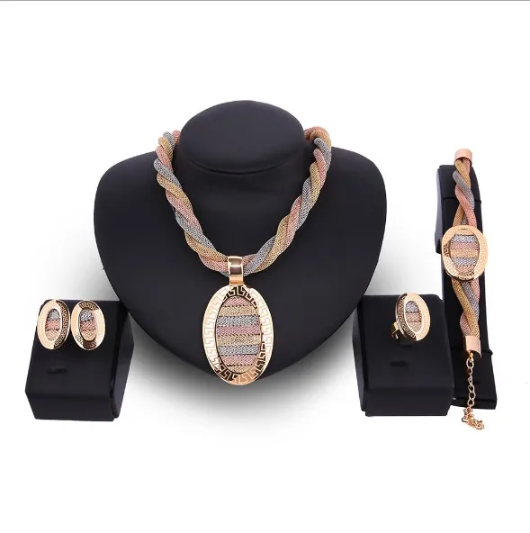 

New Arrival Party Jewelry Set Beautiful Necklace Set High Quality African Beads Jewelry set For Women, As the pictures