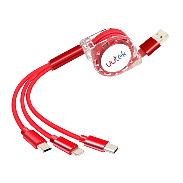 

Free Shipping Top2 UUTEK RSZ3 2021 New Hot Sell 3 in 1 usb Charge USB Cable for Mobile Phone Fast Charging cable usb