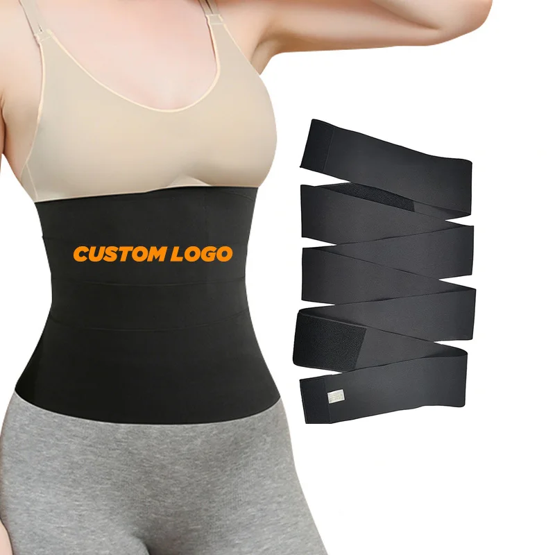 

2021 Invisible Elastic Bandage Band Long Corset Belt Faja Reductoras Waste Trainer Women Spandex Waist Trainer Tummy Wrap Shaper