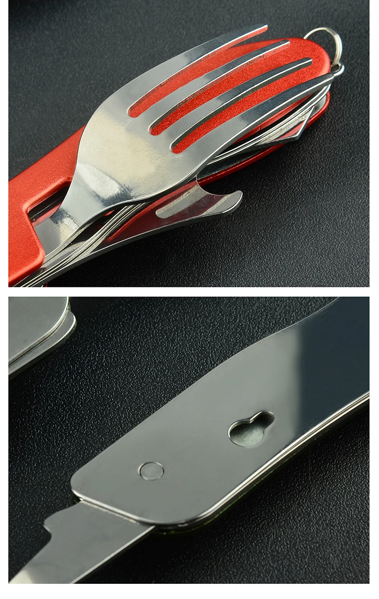 4 In 1 Foldable Flatware Cutlery Set Stainless Steel Cutlery Travel Set