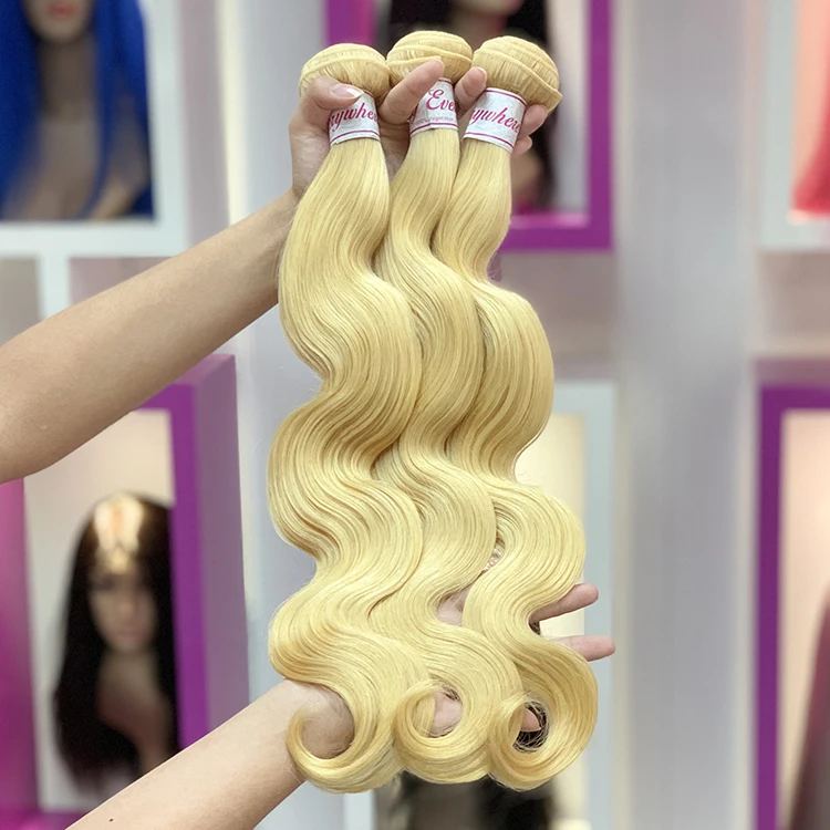 

Manufacturing company 613 blonde virgin cuticle aligned hair body wave human hair