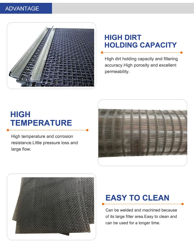 Anping high tensile stainless steel wedge crimped wire screen mine sieve mesh