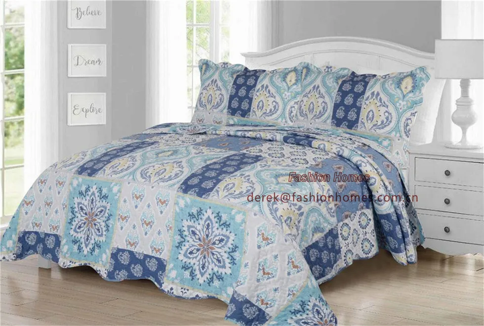 wholesale new patchwork printed quilts setting & bed spread