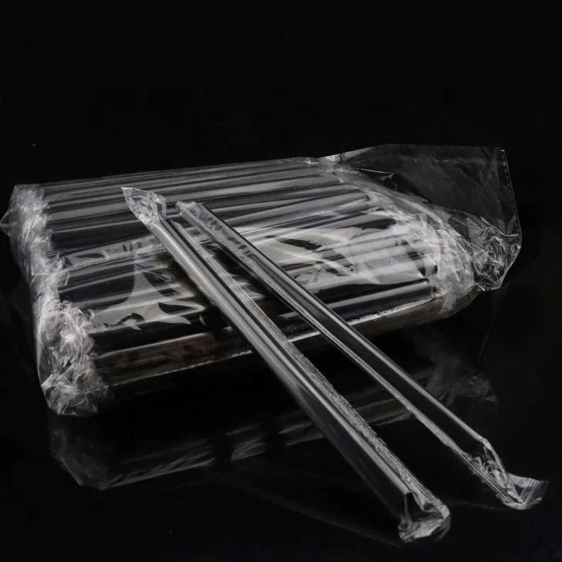 

Wholesale 6Mm 12Mm Disposable Individually Wrapped Plastic Bubble Tea Drinking Straws, Black