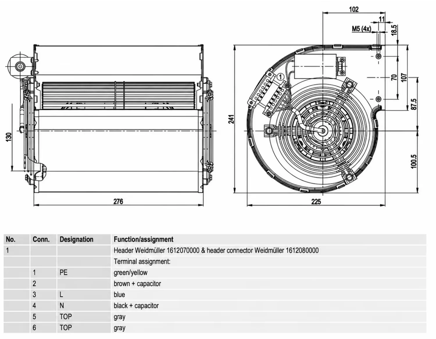 Centrifugal Blower, 230V, D2E160-AH02-15, 160mm, HVAC - detail 10