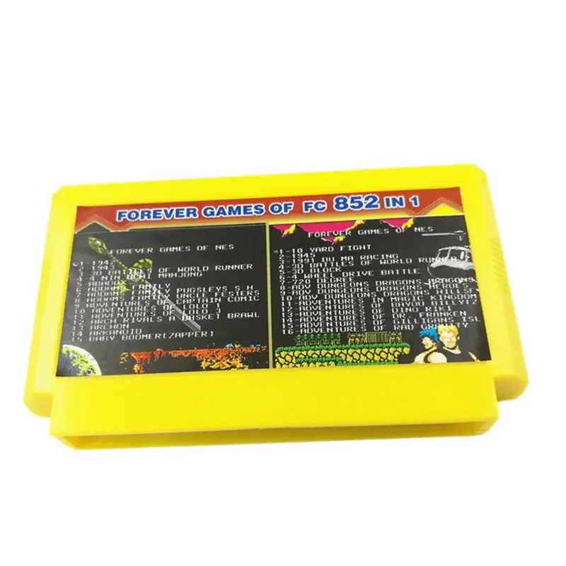 

High Quality 852 in 1 8bit Game Card for Family video game console computer 60 pin game cartridge support save progress