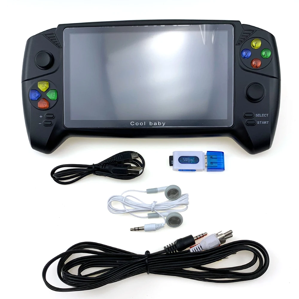 

New 7 Inch Handheld Game Console Support Kinds Of Emulators Max 48g 3000 Game Double Player For GBA NES Retro Game Console