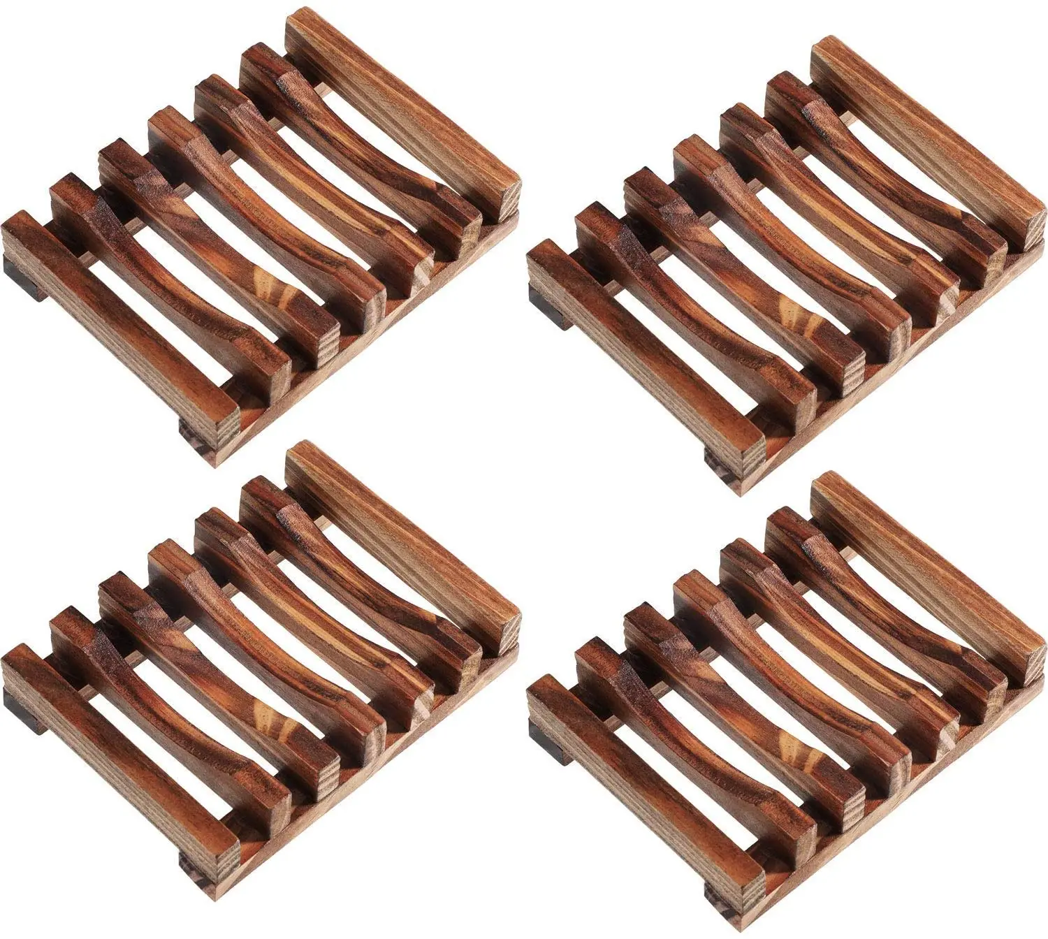 

Unique Design 100%Natual Ingredients Sustainable Dark Teak Wood Soap Dish Tub, Natural