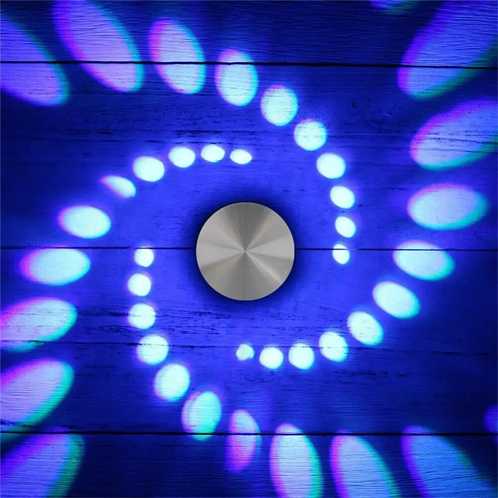 RGB Spiral Hole Effect LED Sconce Wall Lamp Light Fixture Colorful Wandlamp Remote Controller For Party Bar KTV Home Decoration