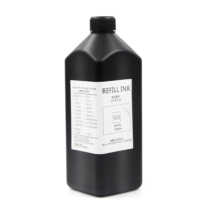 Ocbestjet 1000ml UV GLOSS Hard UV Ink Varnish for Epson DX5 DX7 XP600 TX800 UV Printing