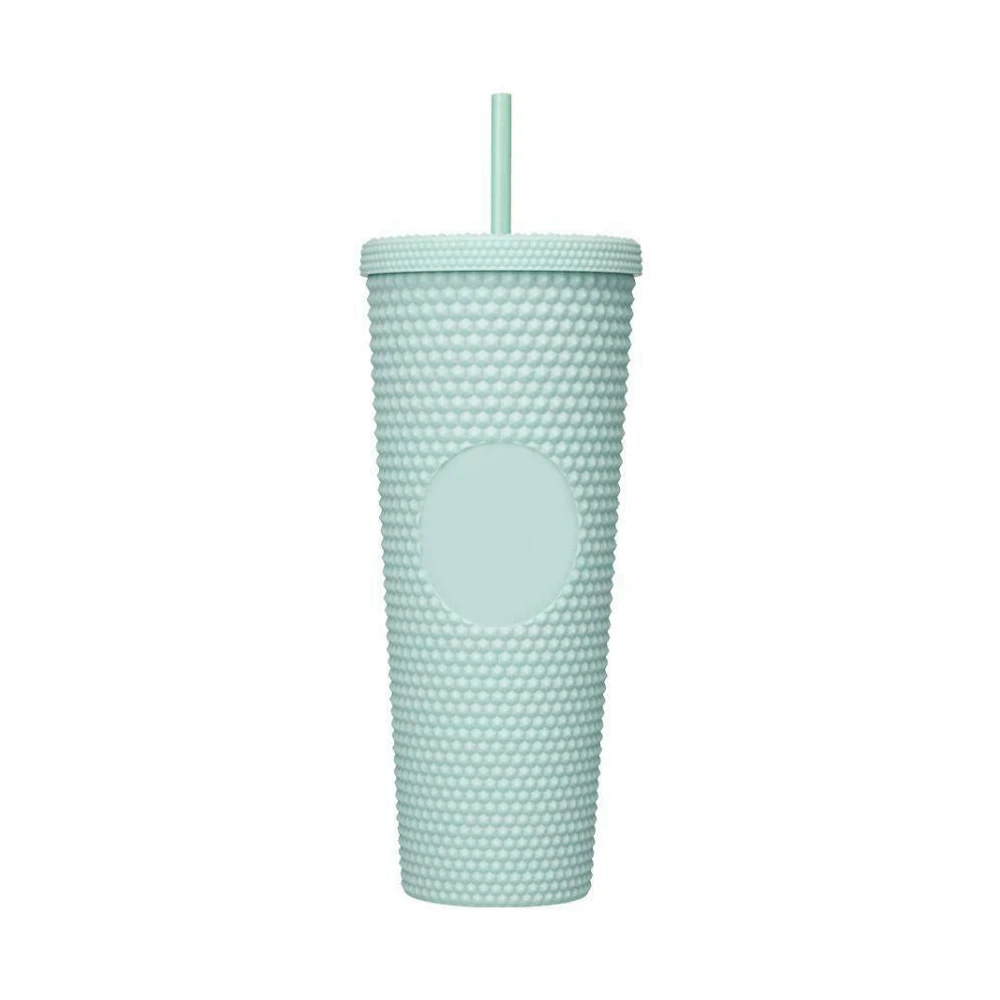 

star bucks cups Thailand BPA Free 2021 Summer new released 24 oz cold cup customized gifts matte mint green studded tumbler