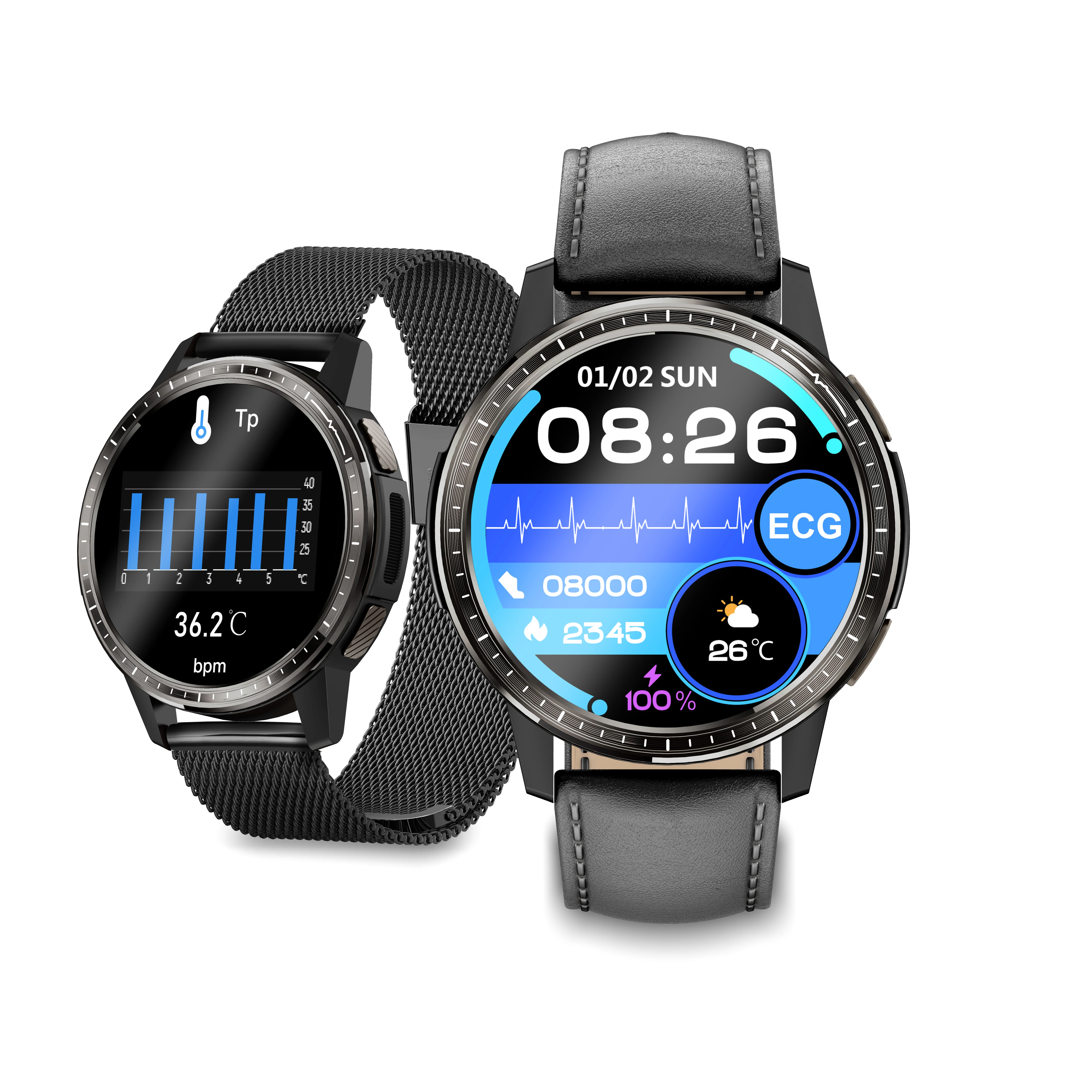 

H9 Smart Watch Fitness ECG+PPG Hear Rate BP Blood Pressure Touch Watch Android IOS Wireless Call Digital Sport Watch