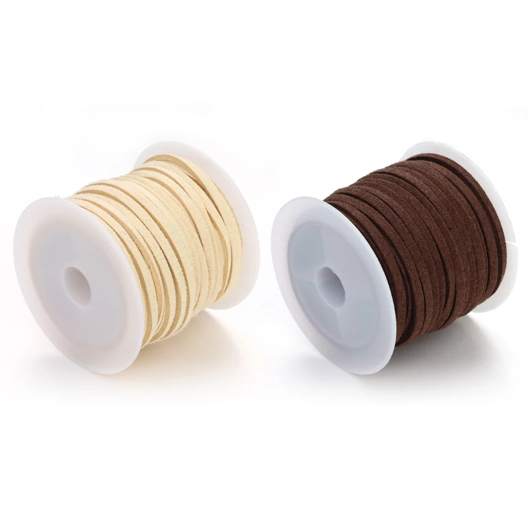 

High Quality Korean Material 15Color Leather Cord Flat Leather Deer Cord Rope For Bracelet, 15 color