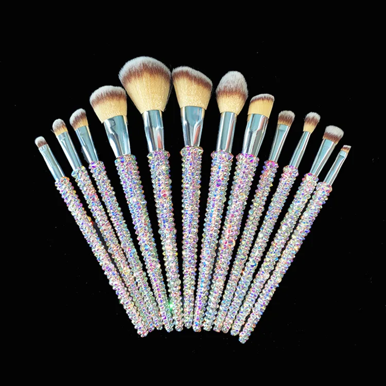 Wholesale Professional Bling Diamond Makeup Brush Set-Easy Use for Thanksgiving New Year Mother's Day Back-to-School Party Gifts
