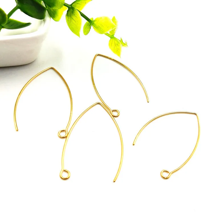 

Hypoallergenic Earrings Hook 316L Gold Plated Stainless Steel Marquise Earring Hooks Earwires