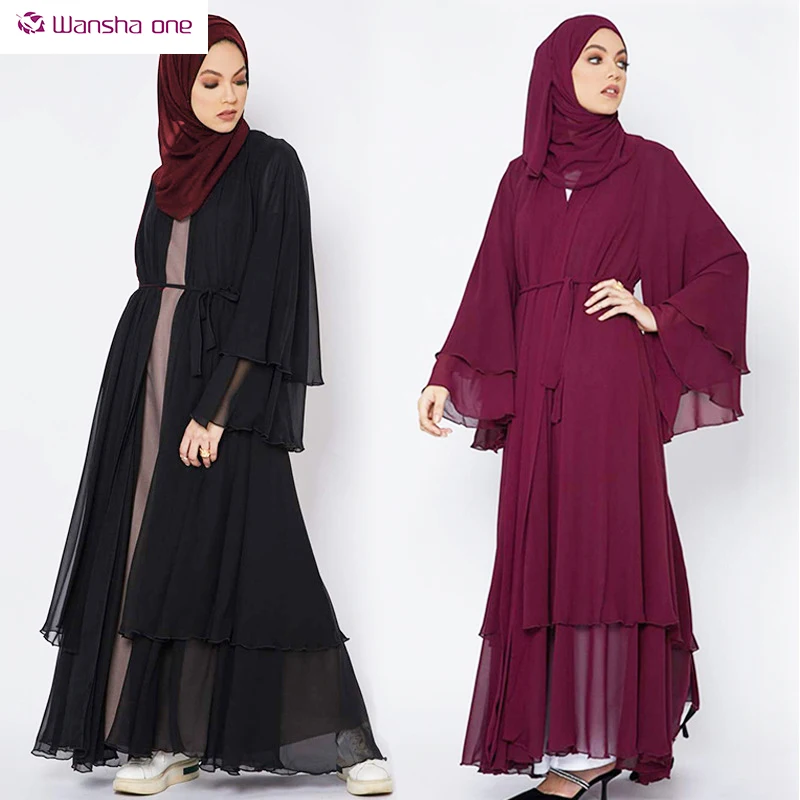 

New Arrivals middle east open long sleeves abaya kaftan muslim dubai turkey dress islamic islam clothing, 5 colors