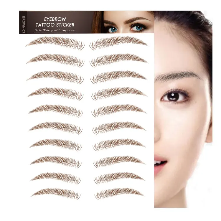 

Magic 3d Lasting Eyebrow Tattoo Stickers Packing Brown Fake Temporary Cosmetic Tatoo Eyebrow Sticker Clear For Girls