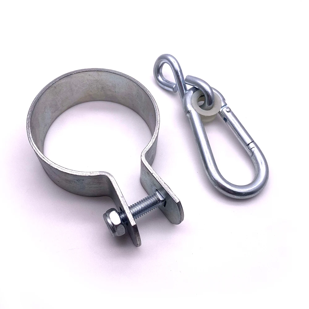 BT-A667 Rigging Hardware Pair of Galvanized Metal Swing Fixings Round Swing Fixing With Carabiner Hook Swing Hanger