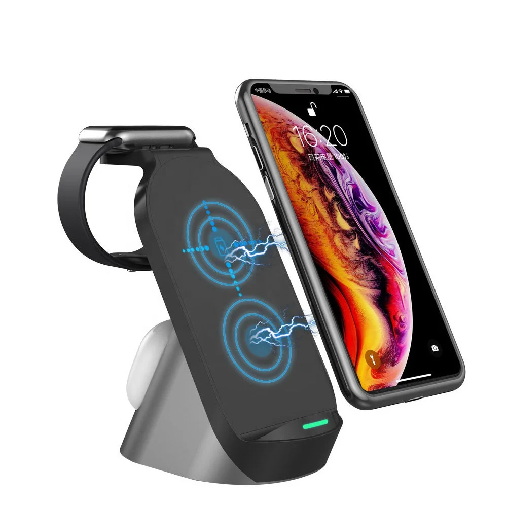 

3-In-1 15W Fast Charging Dock Chargers Desktop Wireless Charger Stand For IPhone Iwatch Airpod Pro Accessories For Mobile Phone