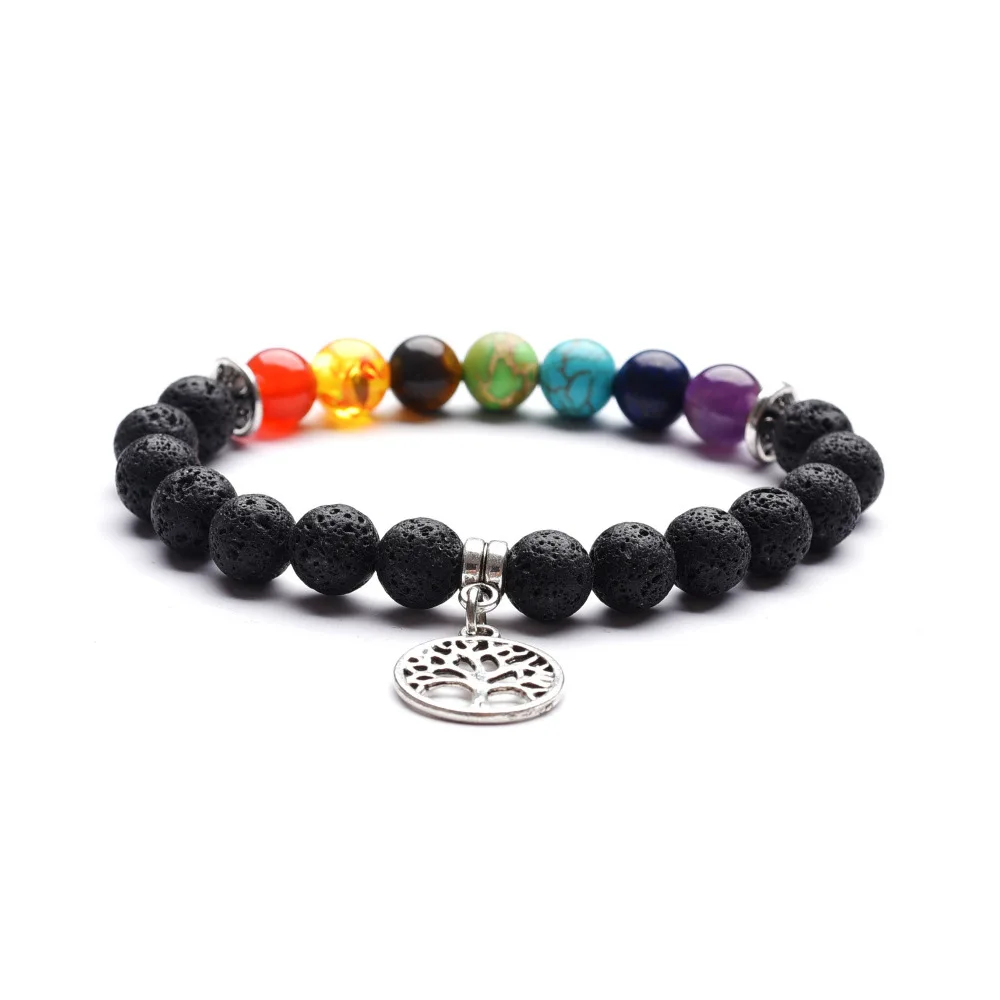 

Tree Of Life Charm Bracelet 7 Chakras Yoga Bracelet