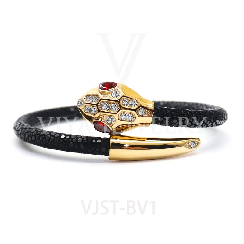 

VIYAJEWELRY New Arrival Handmade Luxury Unisex Leather Bracelet Genuine Stingray Bracelet Designs