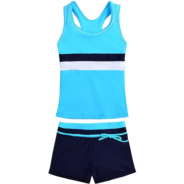 

Little Girls' Summer Swimsuit Two Piece Tankini Swimwear with Boyshort