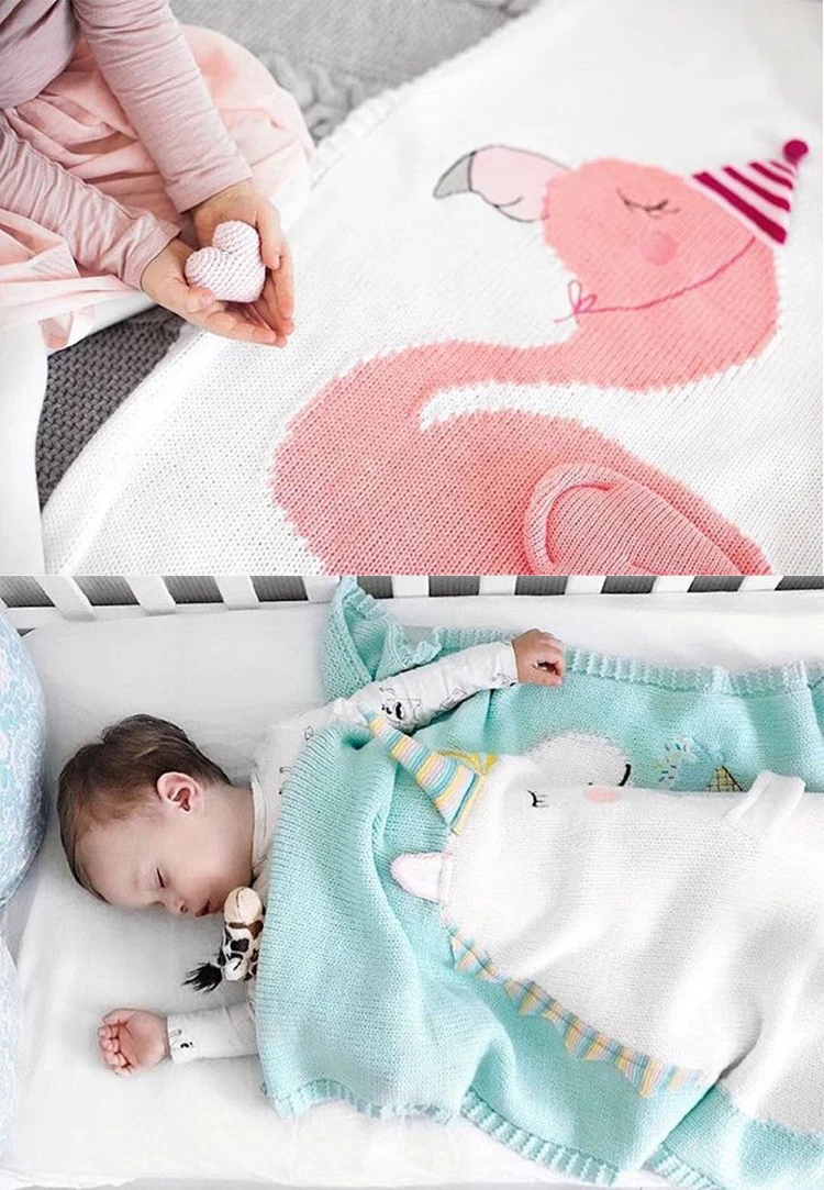 Flamingo Unicorn Child Knitted Blanket Home Soft Leisure Baby Blanket